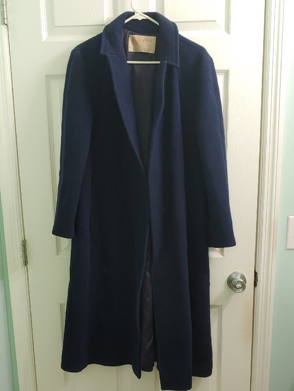 Vintage Pendleton Wool Peacoat Navy Blue Women's Trench Coat Size XL